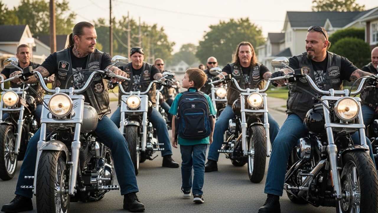 I Thought They Were Coming To Tear My House Down When I Heard The Engines… But When The Man With The Scar On His Face Knelt Down To My Son, I Realized The Real Monsters Weren’t The Ones Wearing Leather.