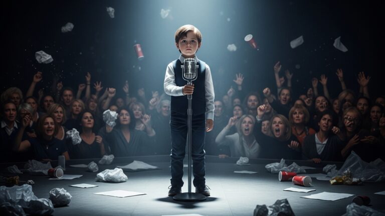I Walked Onto The Biggest Stage In America At 8 Years Old. The Hostile Crowd Threw Trash And Screamed At Me To Leave… What Happened When I Finally Opened My Mouth Broke Every Adult In The Room.