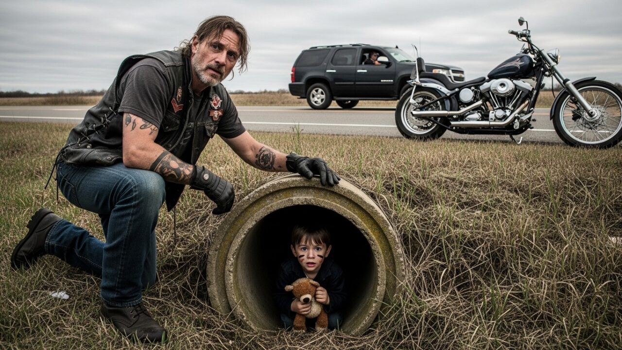 I Pulled My Bike Over On Route 66 To Fix A Leaking Oil Line… But The Small Pair Of Eyes Staring Back From Inside The Concrete Drainage Pipe Changed My Life Forever.