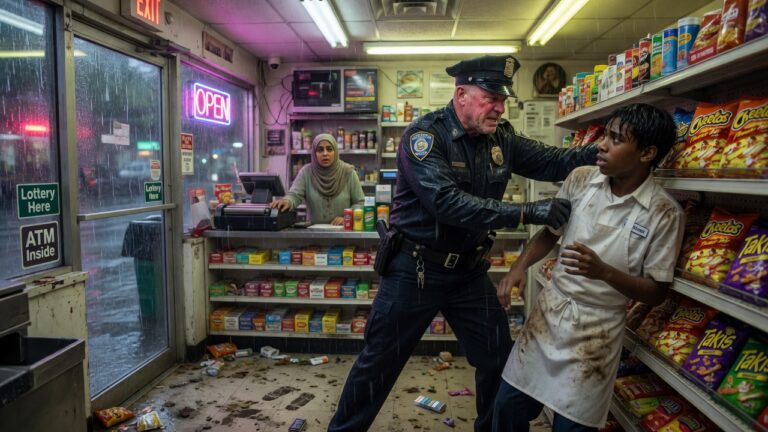 “I Was Exhausted After Scrubbing Grills For 10 Hours. But When That Officer Blocked The Only Exit In A Cramped Convenience Store At 2 AM, I Realized The Real Nightmare Had Just Begun.”