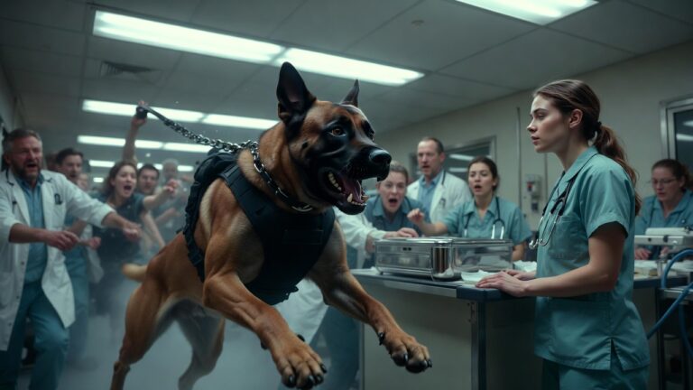 I’ve managed the midnight trauma ward for 22 years, but when the agitated police Malinois bypassed the bleeding suspect, locked eyes with our quiet new nurse, and adopted a “suppression” posture—I quietly triggered the lockdown.