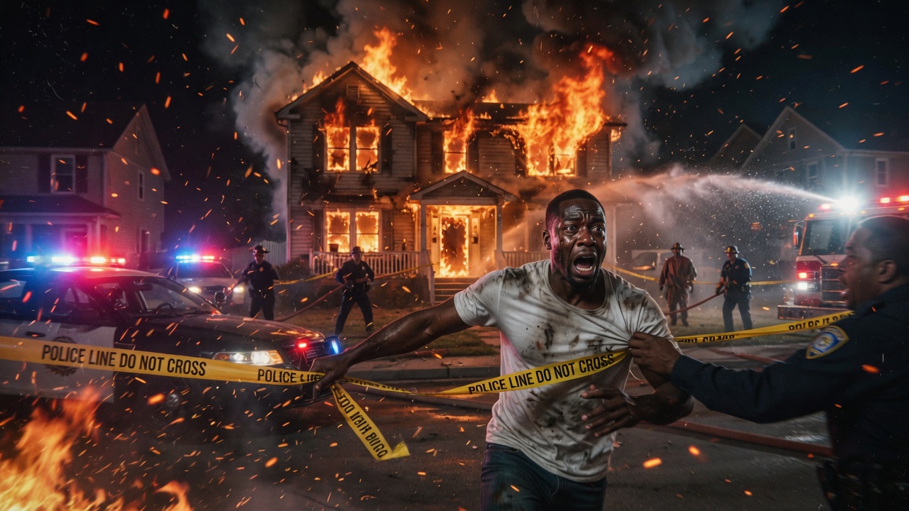 I’d been a patrol officer for 14 years when I tackled the frantic man breaching the fire line—then I saw the “scorched bundle” against his chest and quietly unclipped my radio.